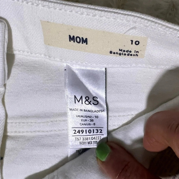 NWT M&S MOM Denim High Rise White Shorts - Picture 11 of 12